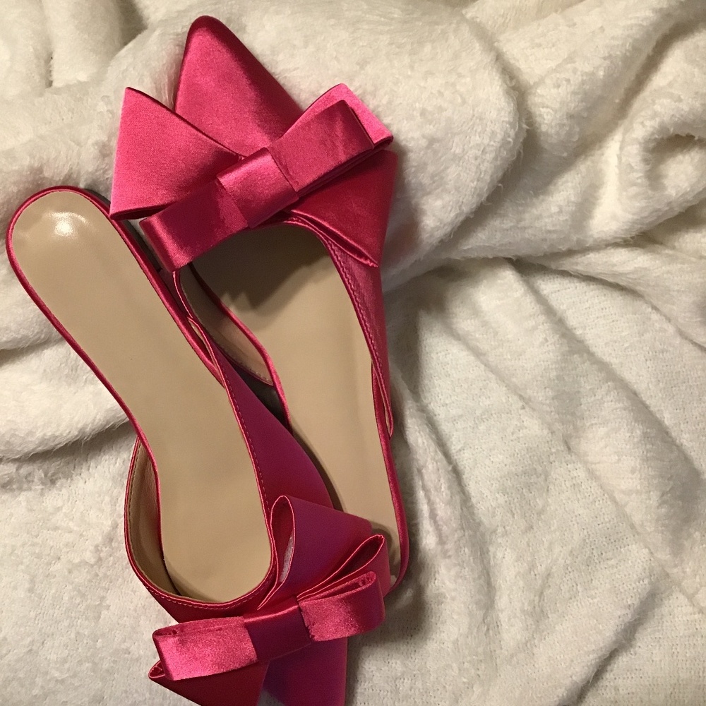 Satin bows flats